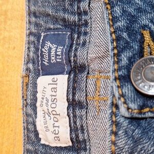 Aeropostale Hailey‎ Skinny Flare Short 13/14 Jr Short Medium Wash Groovy 70s